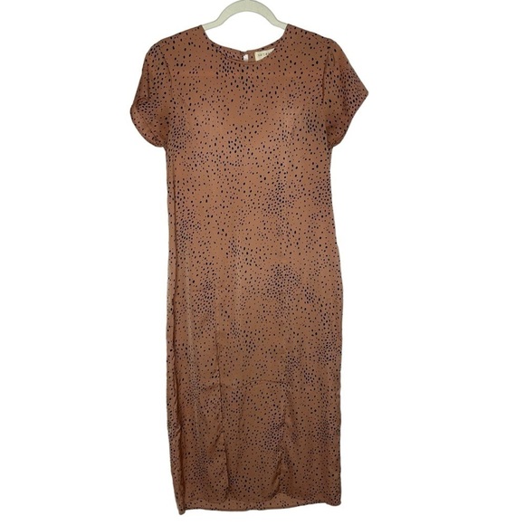 saltwater LUXE Dresses & Skirts - Saltwater Luxe Leopard Print Satin Midi Shift Dress